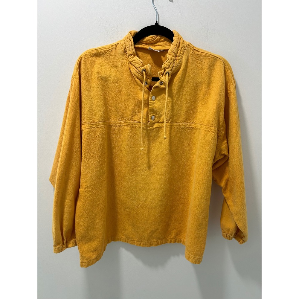 Cottonseed Products Mustard Yellow Cotton Pullover Top USA Made Womens Medium